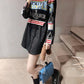 Fashion Loose Knit Stitching Contrast Color False Two-piece Set