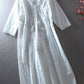 Ruffled V-neck White Dress
