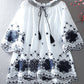 Vintage Embroidered A-Line Loose Ruffle Shirt Blouse