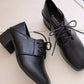 Retro Solid Color Chunky Heel PU High Heel Shoes