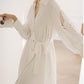 White Urban Tie Puff Sleeve V-Neck Shirt Dress