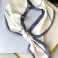 Original Striped Print Hair Band&Silk Scarf