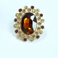 Full Diamond Crystal Glass Open Adjustable Ring