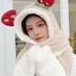 Lovely Kawaii Winter Contrast Color Keep Warm Scarf&Hat Set
