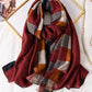Plaid Contrast Color Warm Sun-Proof Silk Scarf