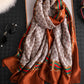 Original Flower&Letter Print Silk Scarf