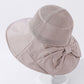 Stylish Knitting Bow-Embellished Sun-Protection Large Wide Brim Hat
