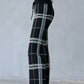 Casual Loose Wide Leg Checkered Drawstring Pants