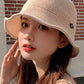 Cute Solid Color Woven Fisherman Hat