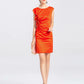 Trendy Pleated Rose Dress