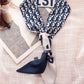 Original Flower&Letter Print Hair Band&Silk Scarf