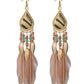 National Original Feather Tassels Beads 6 Colors Earrings