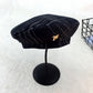 Original 3 Colors Plaid Alloy Bee Buttoned Beret Hat