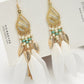 National Original Feather Tassels Beads 6 Colors Earrings