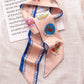 Original Flower&Letter Print Hair Band&Silk Scarf