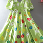 Cotton Linen Embroidered V-Neck Dress