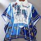 Loose Oversized Dolman Sleeve Ruffle Print Shirt Top