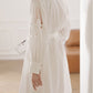 White Urban Tie Puff Sleeve V-Neck Shirt Dress