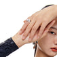 Ruffled Metal Ring/Ear Clip Dual Use Open Ring
