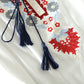 Loose Cape Dolman Sleeve Vintage Embroidered Floral Shirt Top