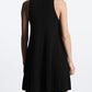 Trendy Pleated A-line Round Neck Dress