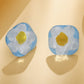 Original 3 Colors Square Resin Flower Earrings