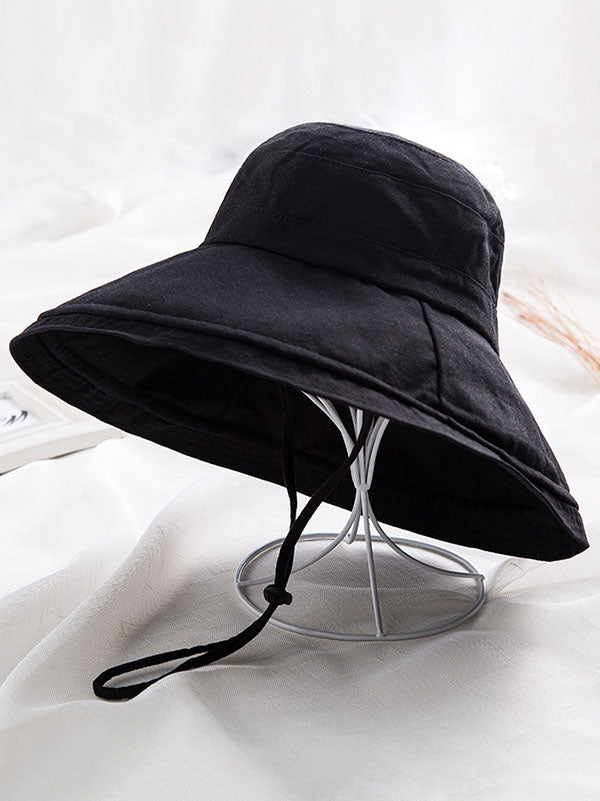 Original Solid Color Big Brim Beach Fisherman Hat