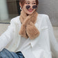 Stylish Warm Imitation Rabbit Wool Solid Color Scarf