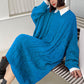 Vintage Casual Loose Jacquard Round-Neck Sweater Dress