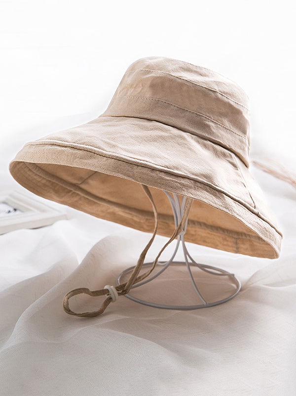 Original Solid Color Big Brim Beach Fisherman Hat