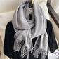 15 Colors Imitated Cashmere Solid Color Tasseled Scarf