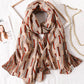 V Print Warm Sun-Proof Silk Scarf