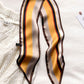 Striped Contrast Colors Hair Band&Silk Scarf