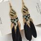 National Original Feather Tassels Beads 6 Colors Earrings