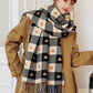 Casual Contrast Color Heart Plaid Jacquard Shawl&Scarf