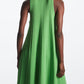 Trendy Pleated A-line Round Neck Dress