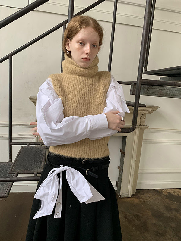 White Inspired Designer Bow Tie(Detachable) Top Shirt Blouse