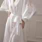 White Urban Tie Puff Sleeve V-Neck Shirt Dress