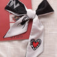 Original Flower&Letter Print Hair Band&Silk Scarf