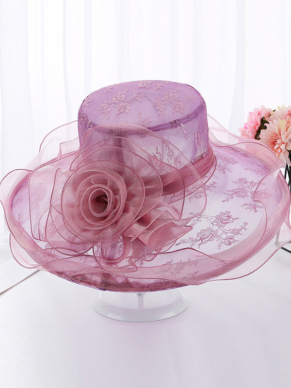 Vacation Lace Embroidered Breathable Sun-Protection Bucket Hat