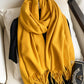 15 Colors Imitated Cashmere Solid Color Tasseled Scarf