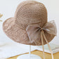 Stylish Knitting Bow-Embellished Sun-Protection Large Wide Brim Hat