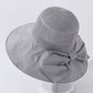 Stylish Knitting Bow-Embellished Sun-Protection Large Wide Brim Hat