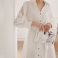 White Urban Tie Puff Sleeve V-Neck Shirt Dress