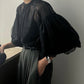 Pleated Translucent Top + Suspenders