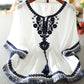 Fashion Loose Plus Size Cape Cape Embroidered Shirt Top