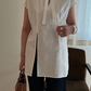 Original Slit Sleeveless Shirt Top