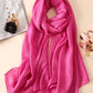 Casual Solid Color Keep Warm Sun Protection Silk Shawl&Scarf