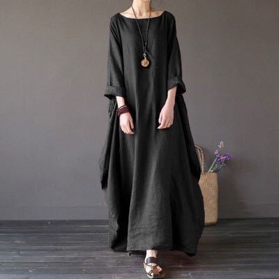 Loose Oversized Cotton Linen Dress