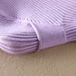 Fashion Purple Long Sleeve Knit Panel Butterfly Sweater Dress